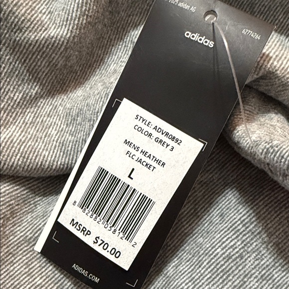 Adidas Heather Gray Zip-Up Jacket - Picture 9 of 9